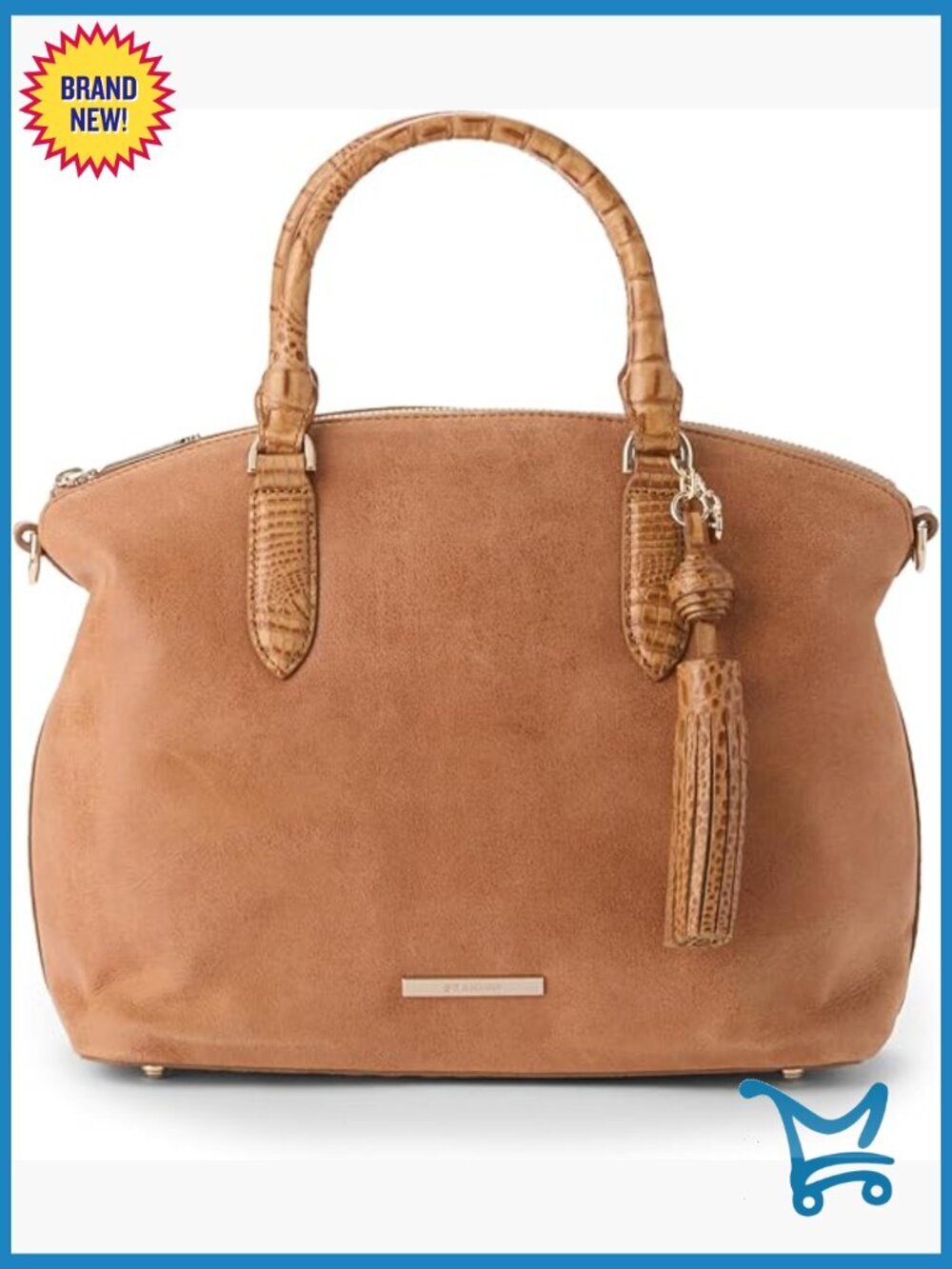 Large Leather Satchel with Adjustable Strap, Back Pocket, Interior Organization